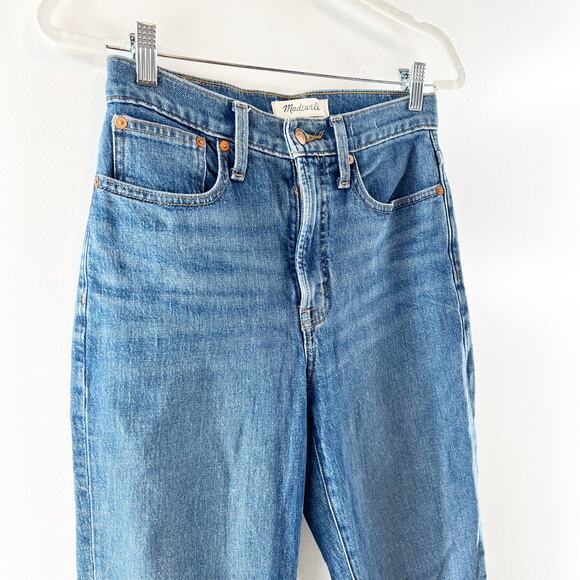 Madewell High Rise Raw Hem Perfect Vintage Jeans Blue 25 - Picture 8 of 12